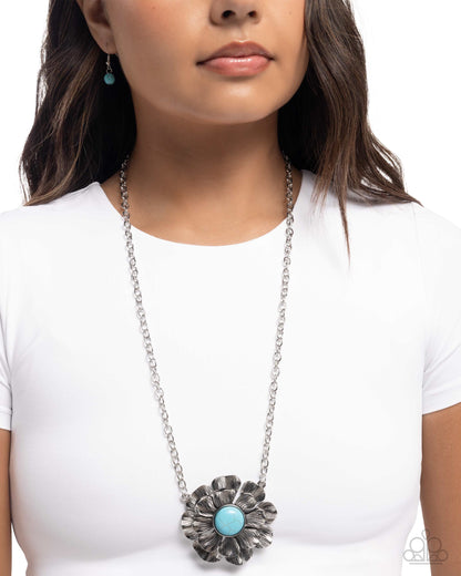 Floral Form - Blue - Paparazzi Necklace
