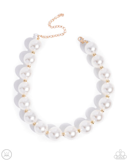 Pronounced Pearls - Gold - Paparazzi Choker Necklace