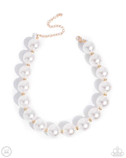 Pronounced Pearls - Gold - Paparazzi Choker Necklace