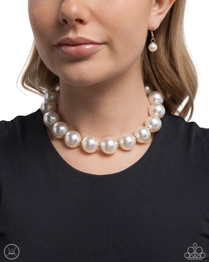 Pronounced Pearls - Gold - Paparazzi Choker Necklace
