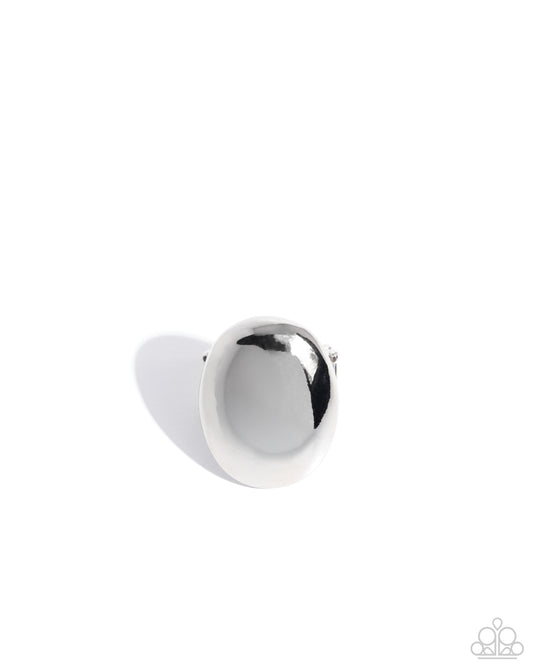 Omniscient Oval - Silver - Paparazzi Ring