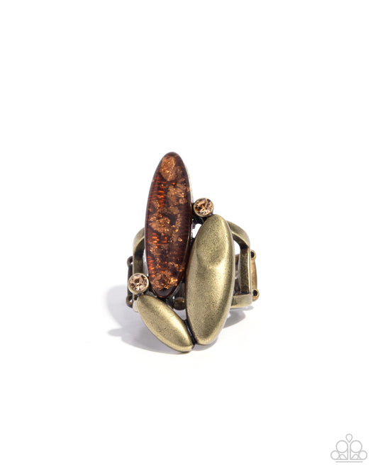 Stacked Sass - Brass - Paparazzi Ring