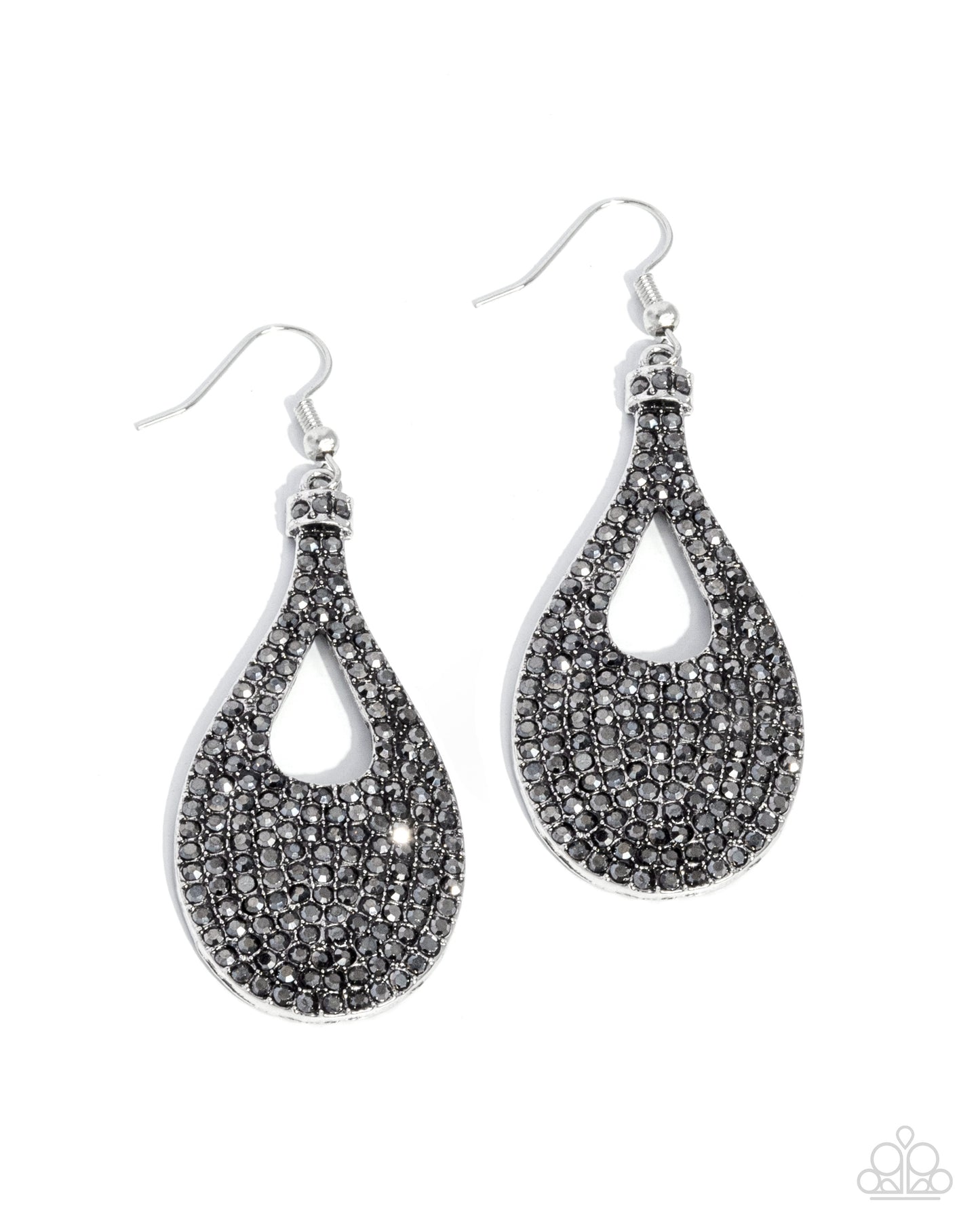 Teardrop Tremolo - Silver - Paparazzi Earrings