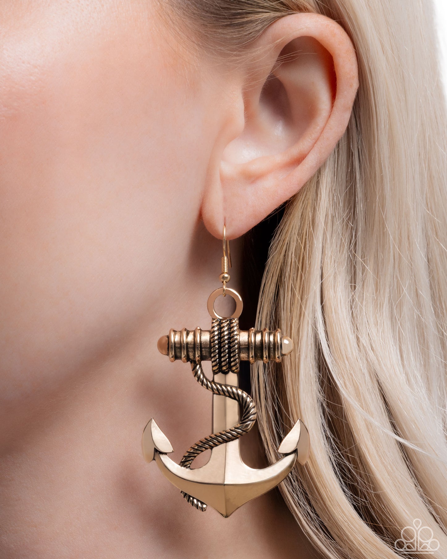 Adorable Anchor - Gold - Paparazzi Earrings
