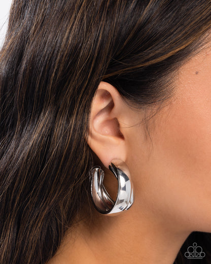 Coming Soon - Restless Radiance - Silver - Paparazzi Hoop Earrings