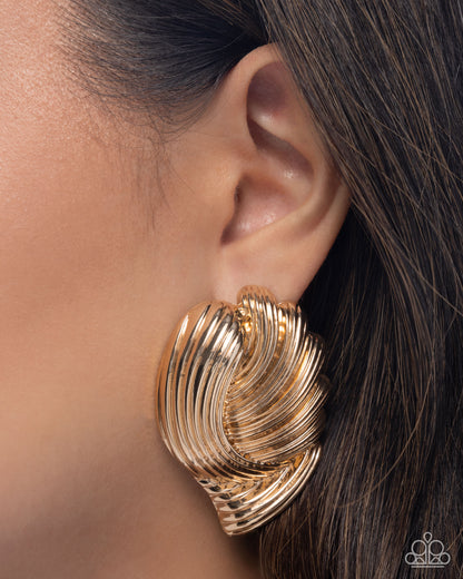 Carnivale Confidence - Gold - Paparazzi Earrings