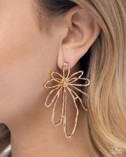 Growing Garden - Gold - Paparazzi Earrings
