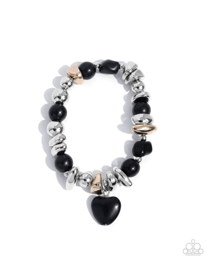 Adorably Asymmetrical - Black - Paparazzi Bracelet
