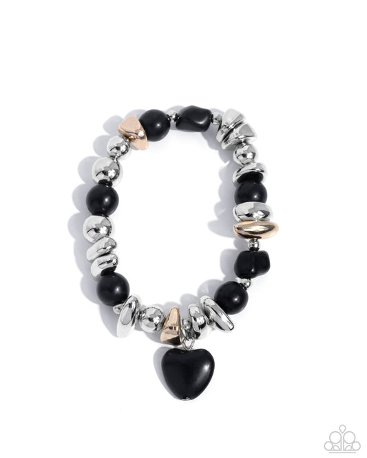 Adorably Asymmetrical - Black - Paparazzi Bracelet