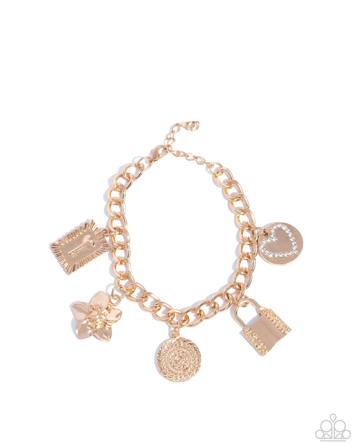 Monochromatic Mayhem - Gold - Paparazzi Charm Bracelet