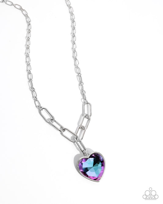 HAUTE Heart - Purple - Paparazzi Necklace