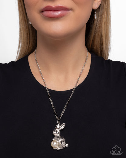 Easter Bunny - White - Paparazzi Necklace