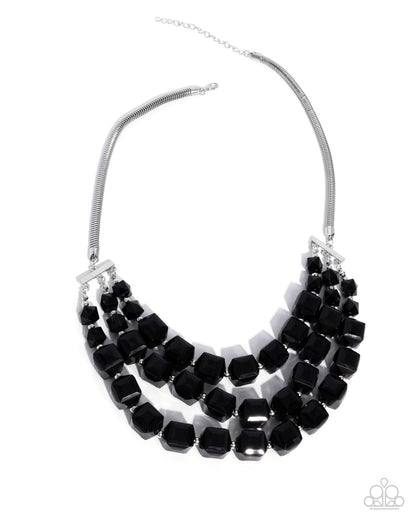 Reliant Rows - Black - Paparazzi Necklace