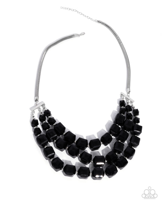 Reliant Rows - Black - Paparazzi Necklace
