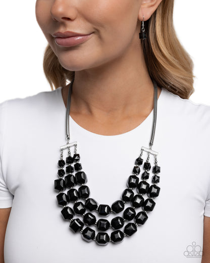 Reliant Rows - Black - Paparazzi Necklace