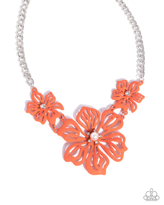 Floral Fandom - Orange - Paparazzi Necklace