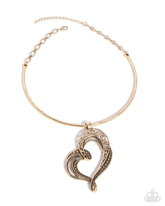 Concentric Courtship - Gold - Paparazzi Necklace