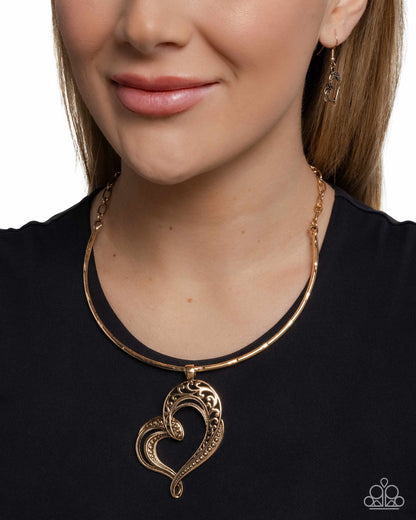 Concentric Courtship - Gold - Paparazzi Necklace