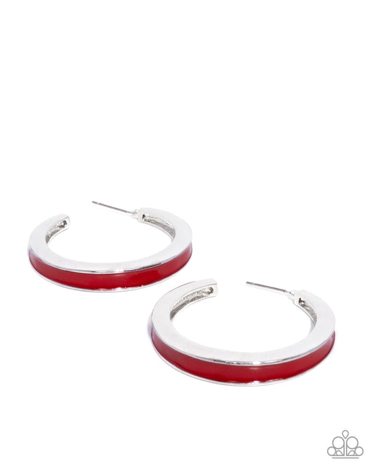 Painted Prowess - Red - Paparazzi Earrings