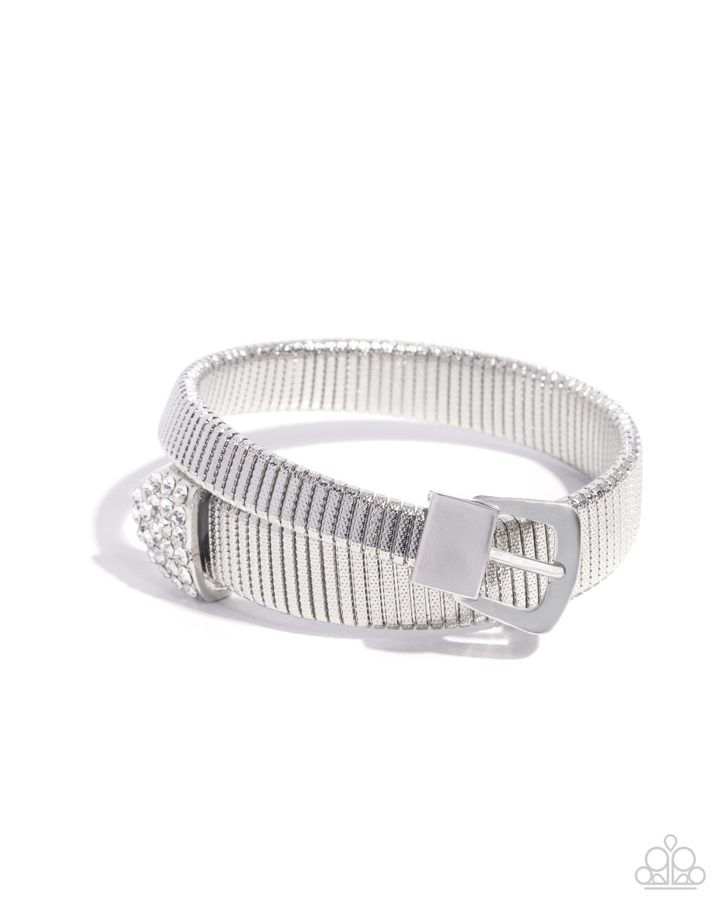 Belted Brilliance - White - Paparazzi Bracelet