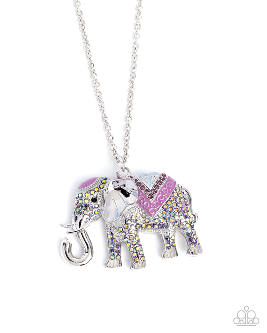 Educated Elephant - Purple - Paparazzi Necklace