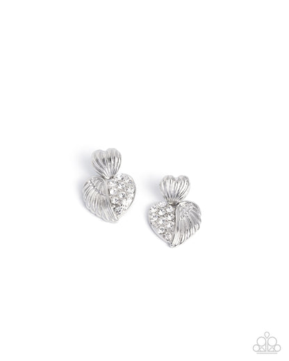 Angelic Adornment - White - Paparazzi Post Earrings