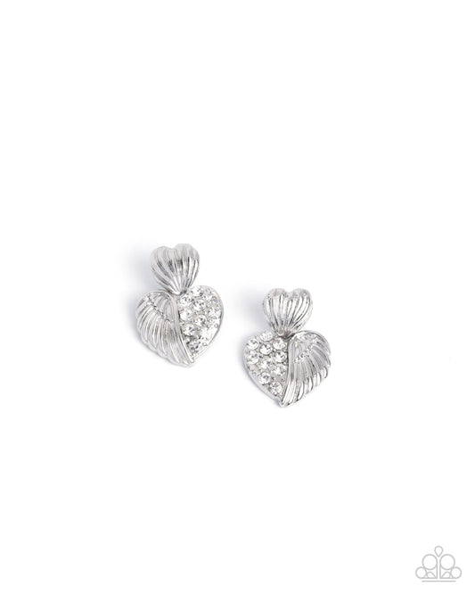 Angelic Adornment - White - Paparazzi Post Earrings