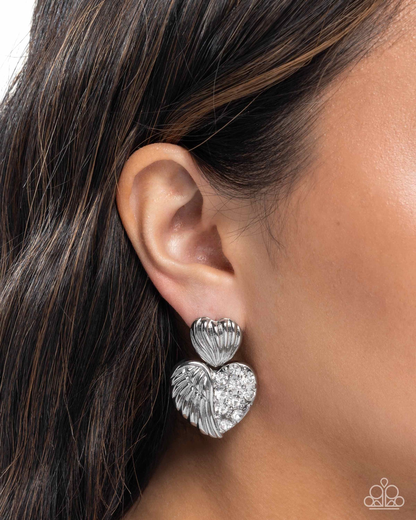 Angelic Adornment - White - Paparazzi Post Earrings