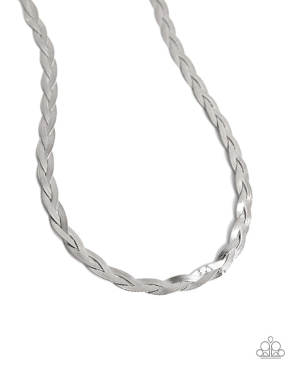 Bewildering Braid - Silver - Paparazzi Necklace