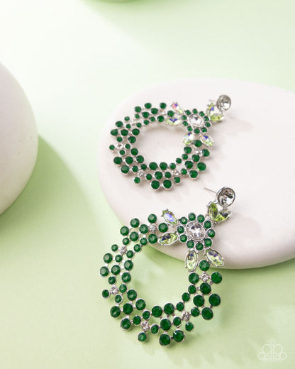 Opalescent Opulence - Green - Paparazzi Earrings