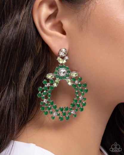 Opalescent Opulence - Green - Paparazzi Earrings