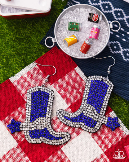 Benevolent Boot - Blue - Paparazzi Earrings
