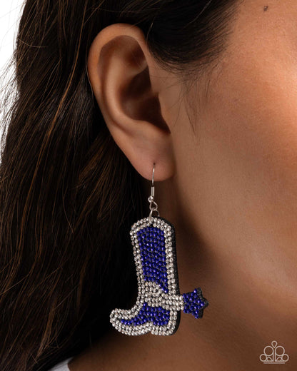 Benevolent Boot - Blue - Paparazzi Earrings