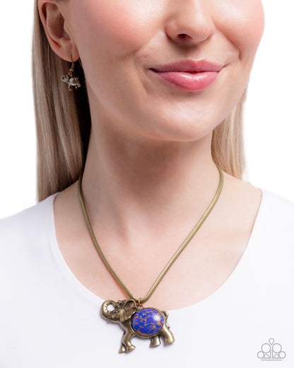 Empathetic Elephant - Purple - Paparazzi Necklace