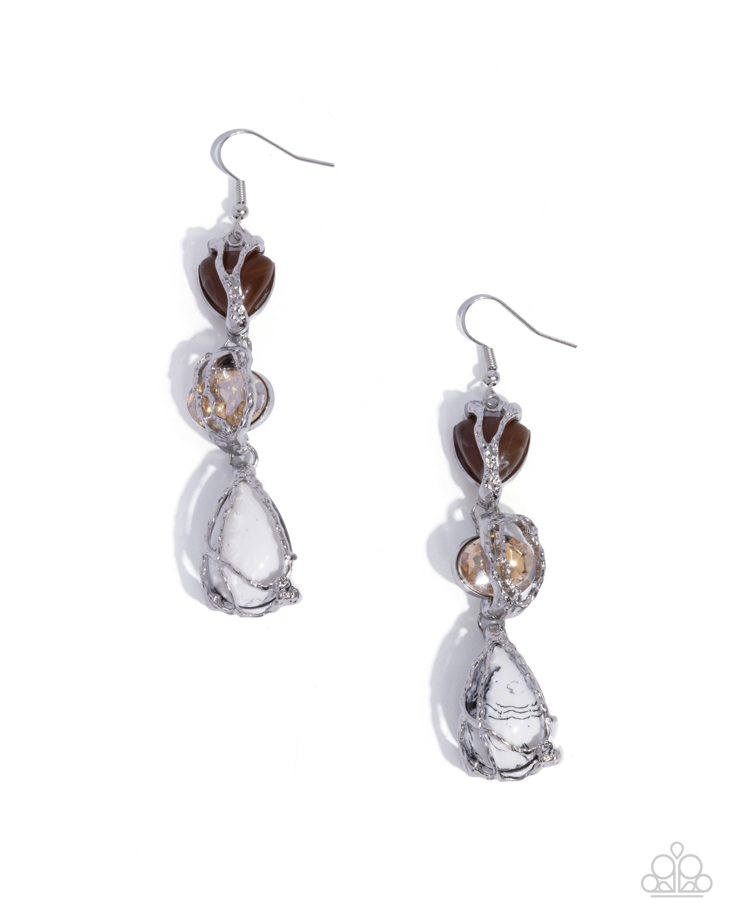 The Next Right Thing - White - Paparazzi Earrings