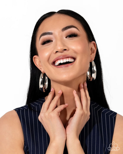 Gravity Generosity - Silver - Paparazzi Earrings