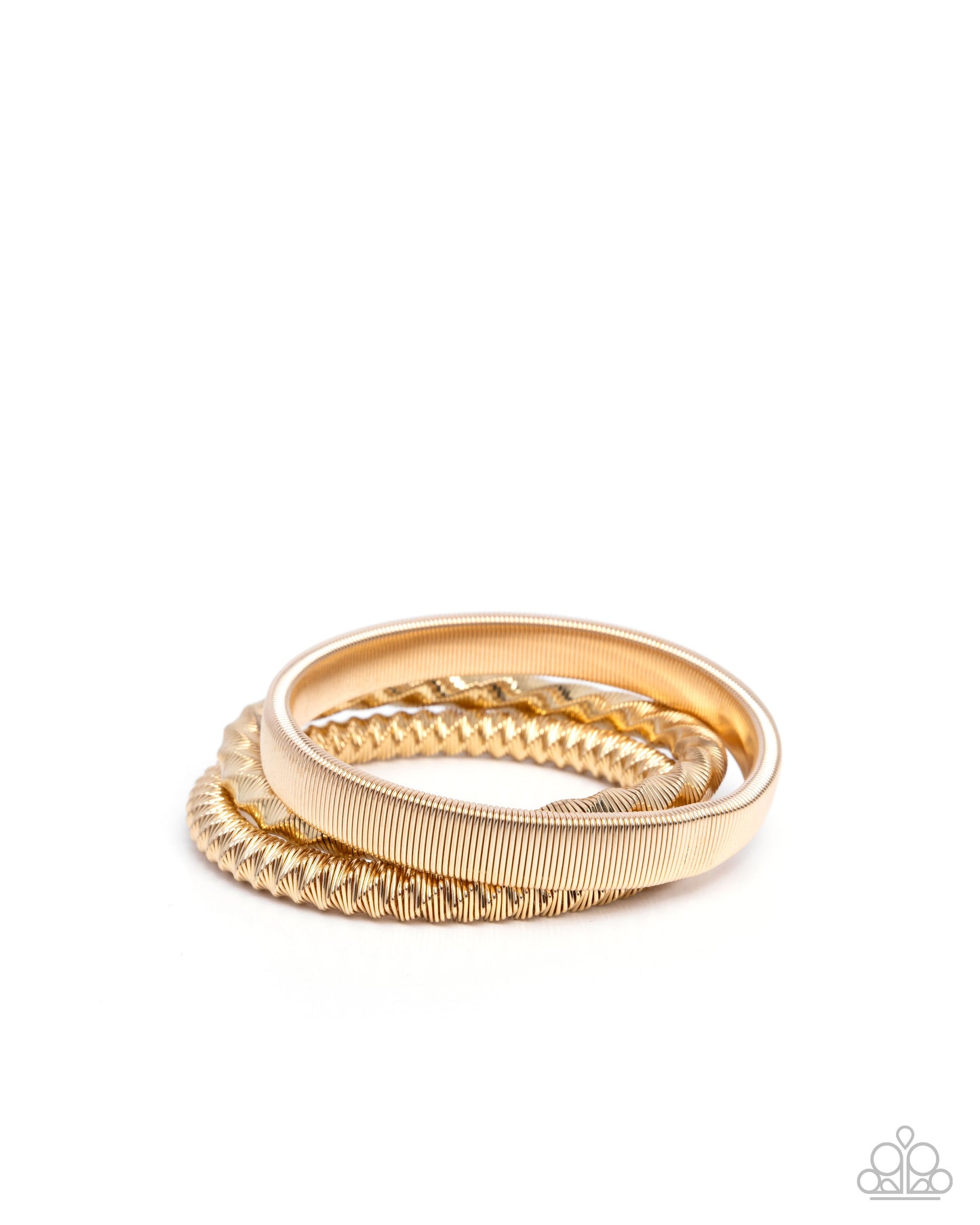 Candescent Coils - Gold - Necklace and Tailored Texture - Gold Bracelet