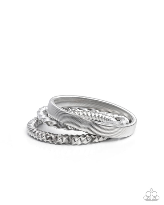 Tailored Texture - Silver - Paparazzi Bracelets