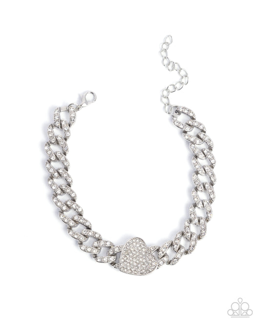 Humane Hearts - White - Paparazzi Bracelet