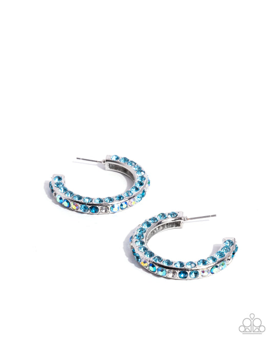 High-Level Haute - Blue - Paparazzi Hoop Earrings