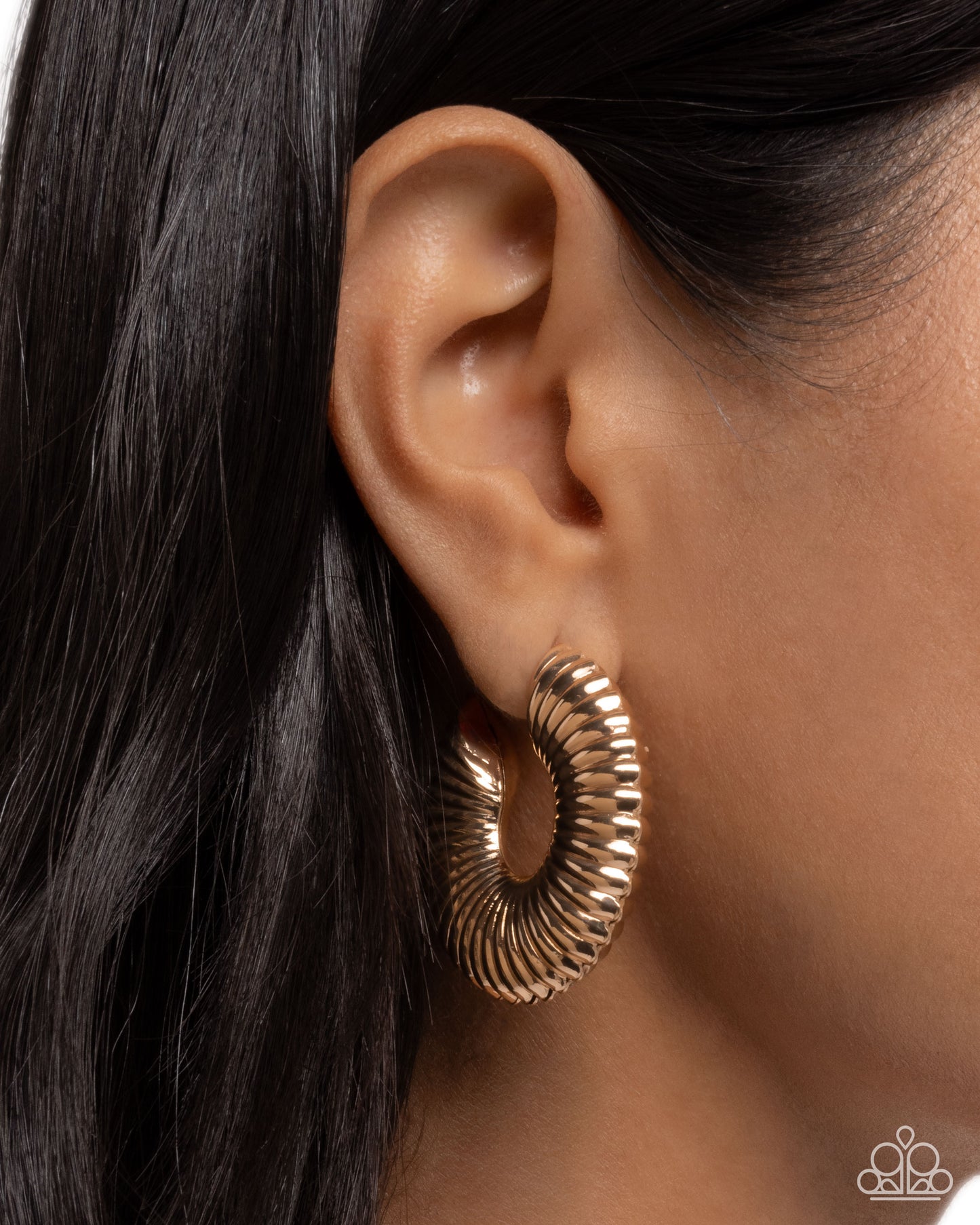 Spontaneous Spirals - Gold - Paparazzi Hoop Earrings