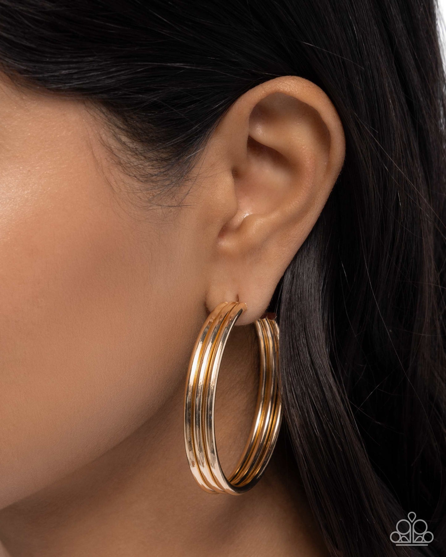 Traditional Trio - Gold - Paparazzi Hoop Earrings