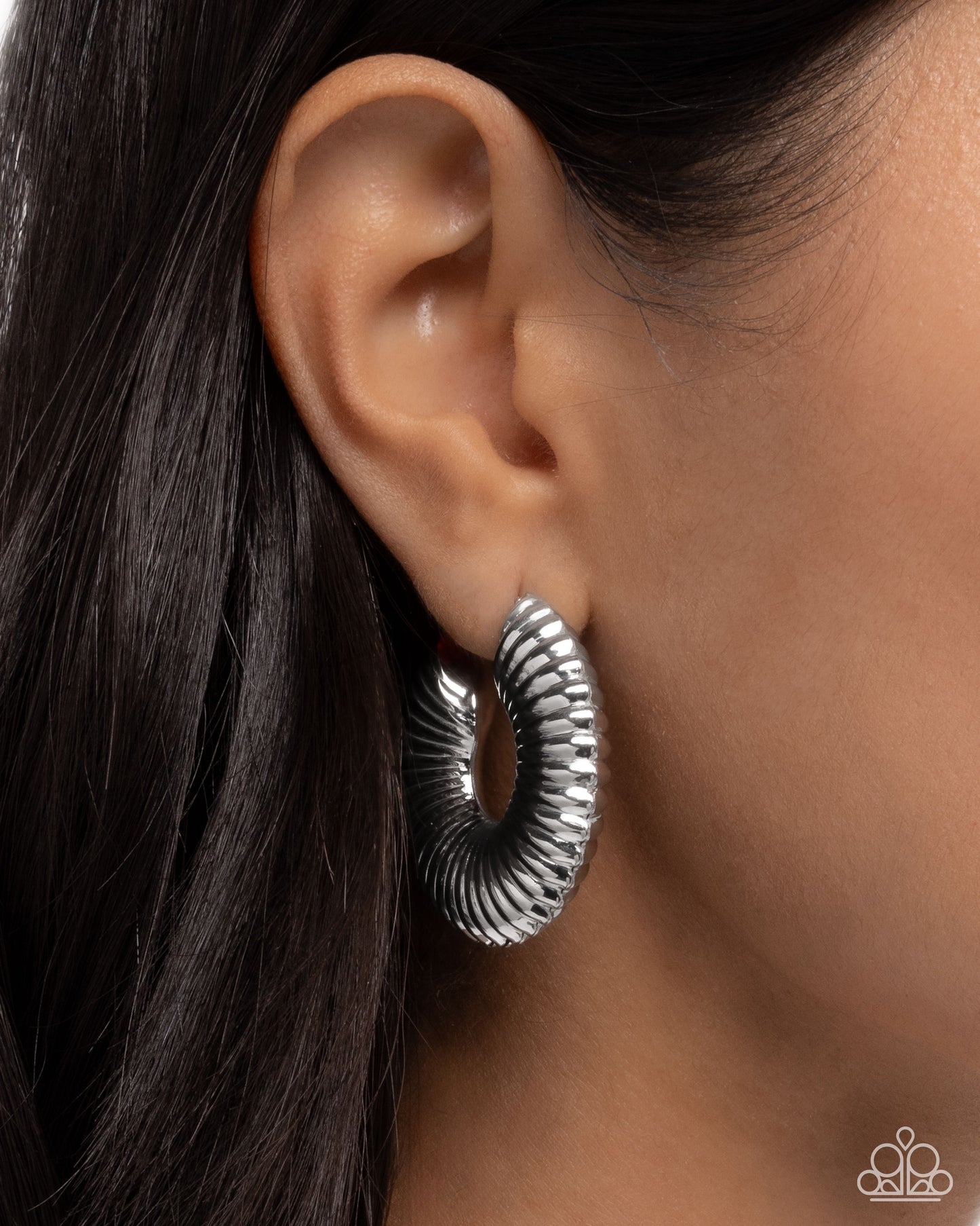 Spontaneous Spirals - Silver - Paparazzi Earrings