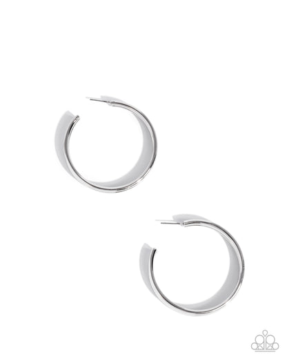 Traditional Trio - Silver - Paparazzi Hoop Earrings