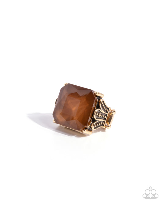 Monumental Masterpiece - Brown - Paparazzi Ring