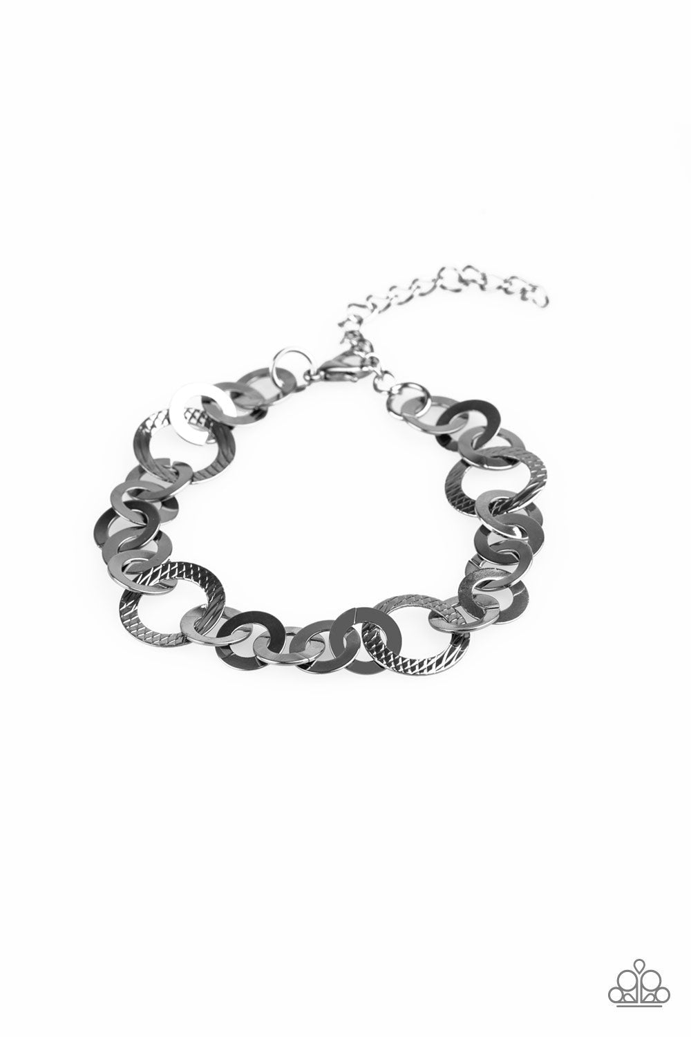 Move It On Over - Black Necklace and Modern Movement - Black Bracelet Set