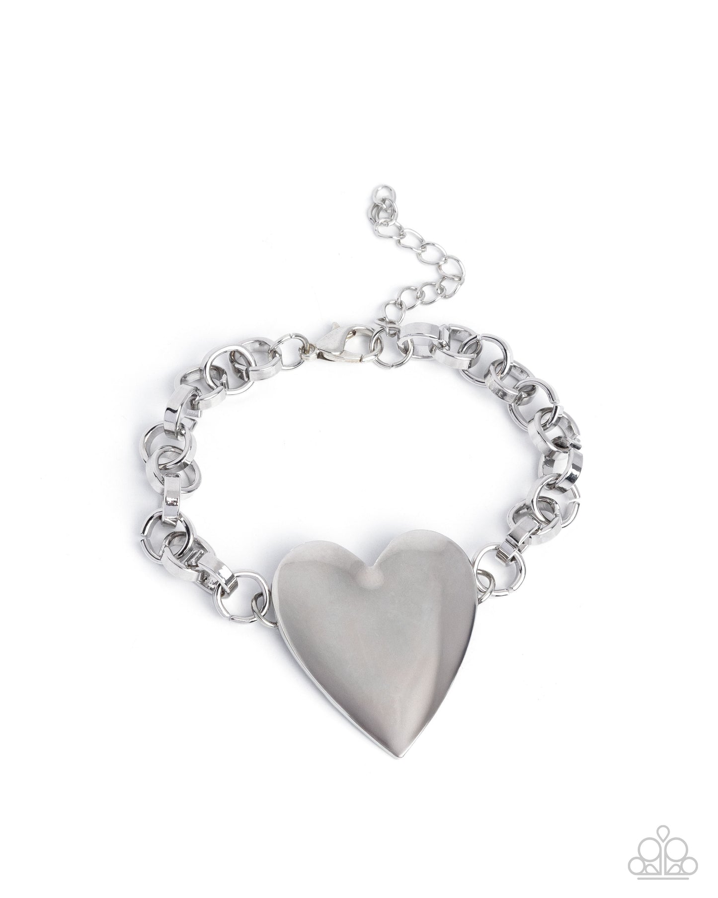 Sweet Start - Paparazzi Complete Look - Smitten Start - Silver Heart Necklace and Sentimental Start - Silver Heart Bracelet Set