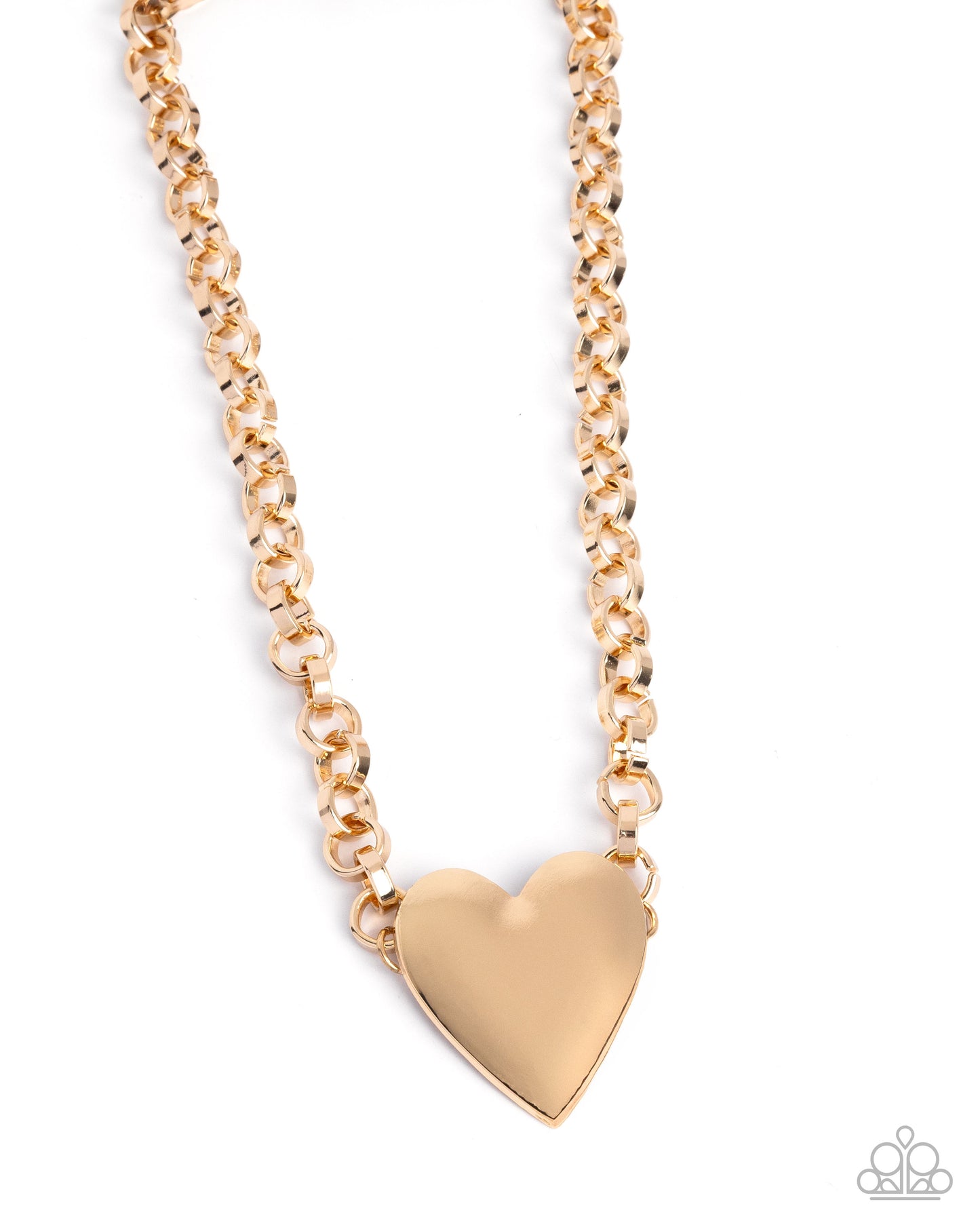 Sweet Start - Complete Paparazzi Look - Smitten Start Gold Heart Necklace and Sentimental Start Gold Heart Bracelet Set