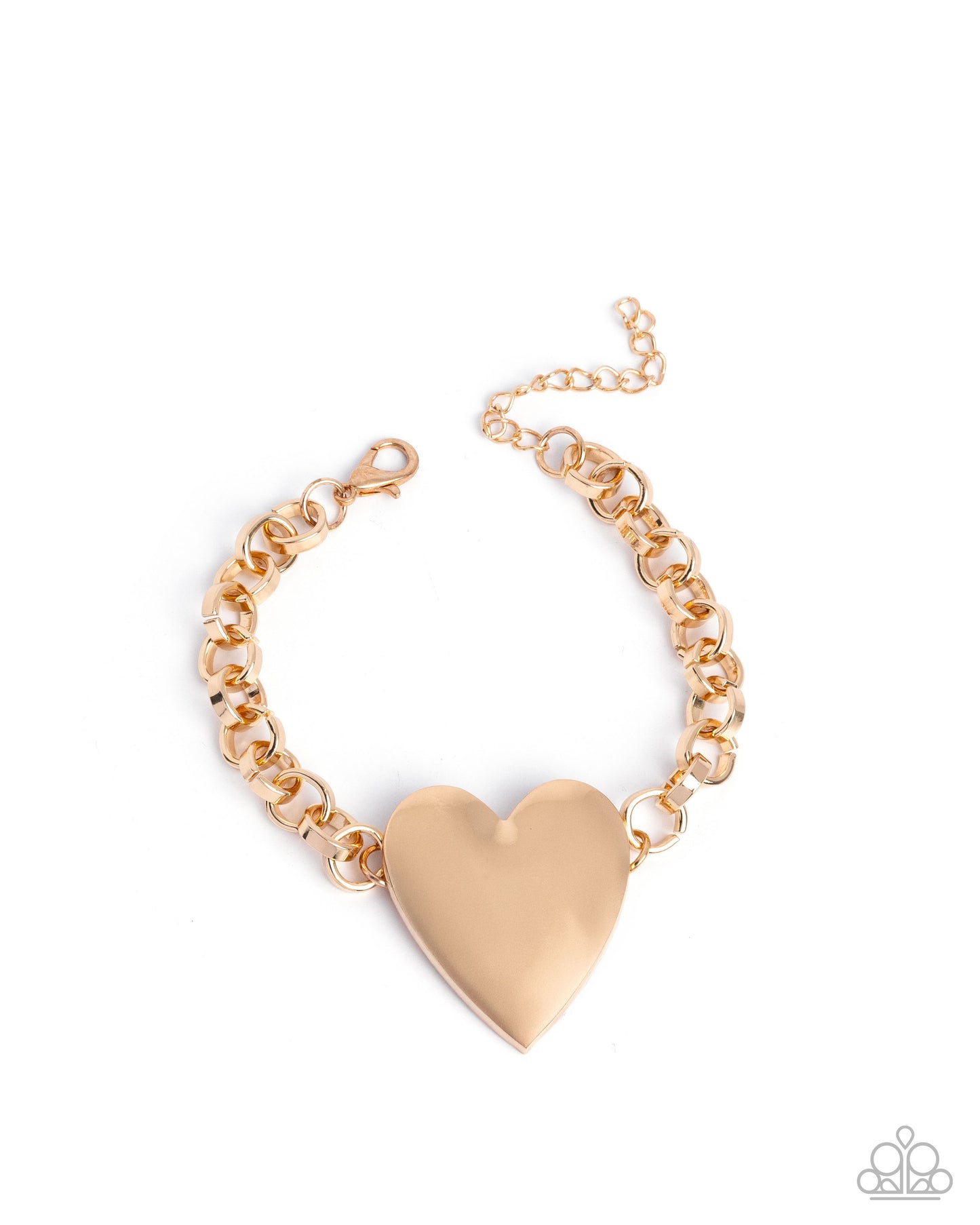 Sweet Start - Complete Paparazzi Look - Smitten Start Gold Heart Necklace and Sentimental Start Gold Heart Bracelet Set