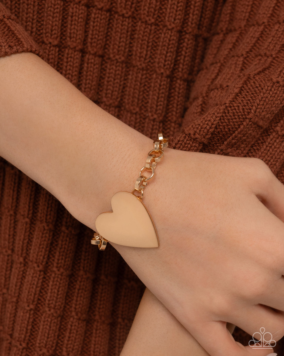 Sweet Start - Complete Paparazzi Look - Smitten Start Gold Heart Necklace and Sentimental Start Gold Heart Bracelet Set